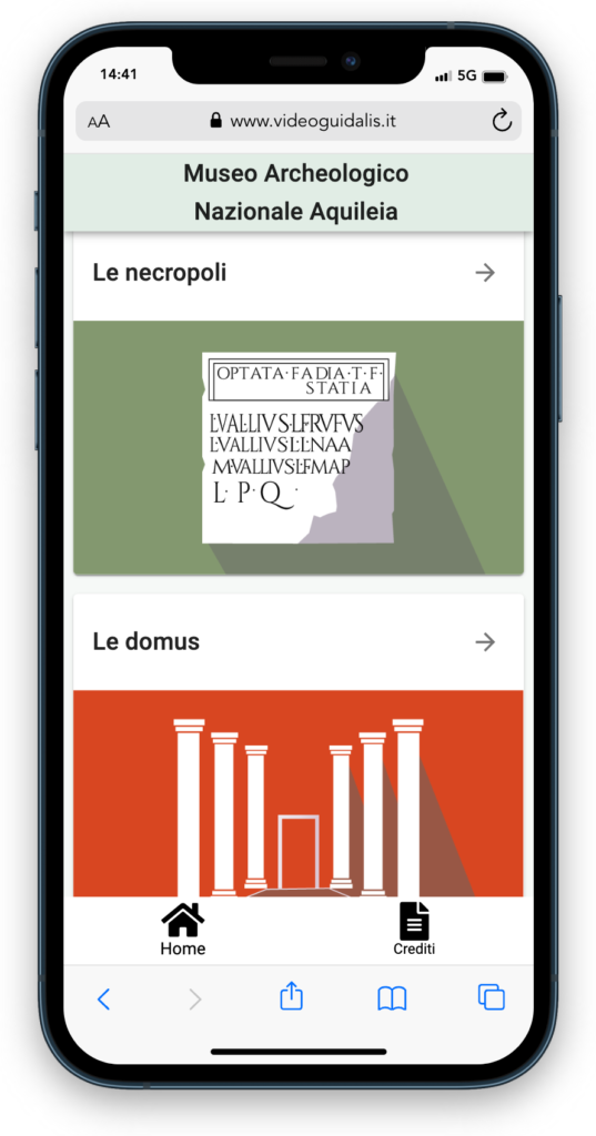 schermata dello smartphone con la visione dei menu di scelta
