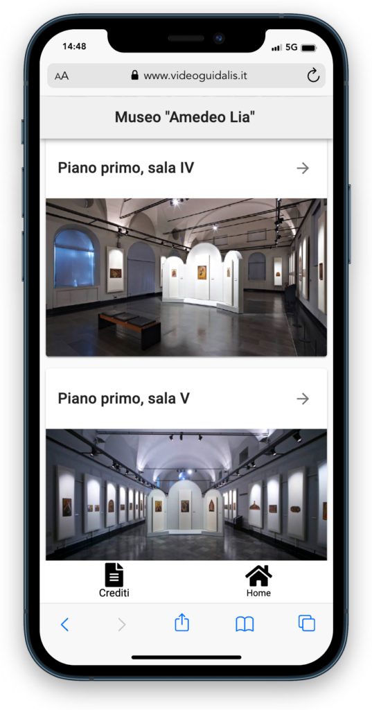 schermata dello smartphone con la visione dei menu di scelta
